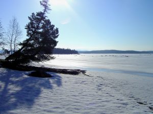 Hotagssjön i vinterskrud. Foto Maritha Grelsson